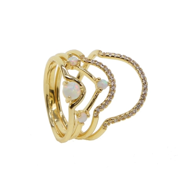 SOLDGorgeous 4 piece Vermeil Opal Ring - Picture 3 of 5